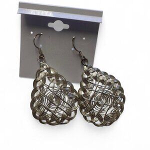 Silver tone braided wire earrings #gothic #festivalvibes